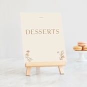 "Floral Type Arch" - Small Signs in Cream by Baumbirdy - On Small Tabletop Easel (sold separately)