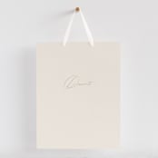 "Scripted Names" - Small Signs in Ecru by Hooray Creative - With Hanging Ribbon (sold separately)