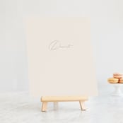 "Scripted Names" - Small Signs in Ecru by Hooray Creative - On Small Tabletop Easel (sold separately)