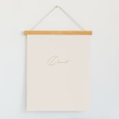 "Scripted Names" - Small Signs in Ecru by Hooray Creative - With Hanging Bar (sold separately)