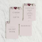 "Fleur" - Small Signs in Blush by Lori Wemple - Text Layout Options for Small Signs