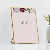 "Fleur" - Small Signs in Blush by Lori Wemple - In Brass Geometric Frame (sold separately)