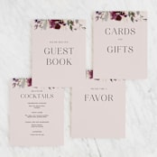 "Fleur" - Small Signs in Blush by Lori Wemple - Text Layout Options for Small Signs