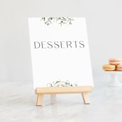 "Fleur" - Small Signs in Lily by Everett Paper Goods - On Small Tabletop Easel (sold separately)