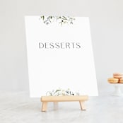 "Fleur" - Small Signs in Lily by Everett Paper Goods - On Small Tabletop Easel (sold separately)