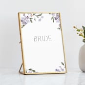 "Sweeping Vine" - Small Signs in Periwinkle by Itsy Belle Studio - In Brass Geometric Frame (sold separately)