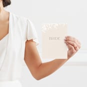 "Everly" - Small Signs in Latte by Kristie Kern - With Person for Scale