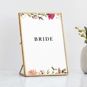 "Lush" - Small Signs in Magenta by Susan Moyal - In Brass Geometric Frame (sold separately)