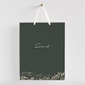 "Peaks" - Small Signs in Hunter by Sarah Brown - With Hanging Ribbon (sold separately)