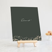 "Peaks" - Small Signs in Hunter by Sarah Brown - On Small Tabletop Easel (sold separately)