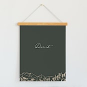 "Peaks" - Small Signs in Hunter by Sarah Brown - With Hanging Bar (sold separately)