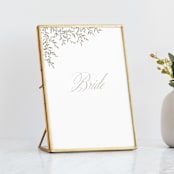 "Romantic Wreath" - Small Signs in Chantilly by Wildfield Paper Co - In Brass Geometric Frame (sold separately)