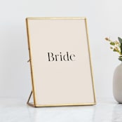 "Little party big love" - Small Signs in Noir by Jessica Corliss - In Brass Geometric Frame (sold separately)