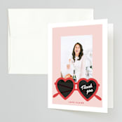 "Bachelorette Sunnies" - Bachelorette Party Thank You Cards in Rose by Hudson meet Rose - Front