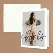 "A big day getaway" - Bachelorette Party Thank You Cards in Blush by Lea Delaveris - Front