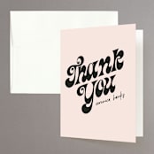 "Wife of the Party" - Bachelorette Party Thank You Cards in Blush by Baumbirdy - Front