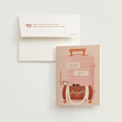 "Boarding" - Bachelorette Party Thank You Cards in Blush by Gwen Bedat - Card with Envelope