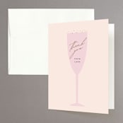 "Champagne Celebration" - Bachelorette Party Thank You Cards in Champagne by Angela Thompson - Front