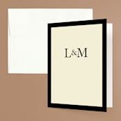 "Classic Initials" - Engagement Party Thank You Cards in Midnight by mo kelley - Front