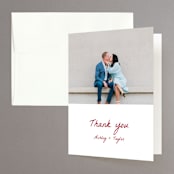 "wavy oval" - Engagement Party Thank You Cards in Wine by Cass Loh - Front