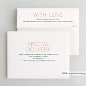 "Just Type" - Engagement Party Thank You Cards in Peaches by Owl and Toad - FREE Recipient Addressing