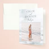 "Perspective" - Engagement Party Thank You Cards in Fog by Nicoletta Savod - Front