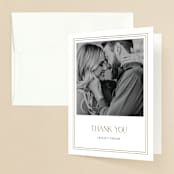 "Gilded Frame" - Engagement Party Thank You Cards in Chiffon by Cass Loh - Front