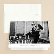 "Modern Editorial" - Engagement Party Thank You Cards in Ink by Ana de Sousa - Front