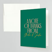 "Bright" - Engagement Party Thank You Cards in Parrot by Owl and Toad - Front