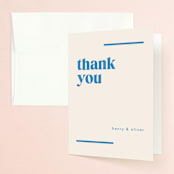 "News" - Engagement Party Thank You Cards in Cerulean by Kristie Kern - Front
