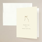 "Bows" - Engagement Party Thank You Cards in Cream by Baumbirdy - Front