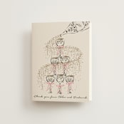 "Sparkling Champagne Tower" - Engagement Party Thank You Cards in Petal by Jackie Crawford - Front