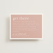 "Party Accordingly" - Direction Cards in Blush by Hudson meet Rose - Front