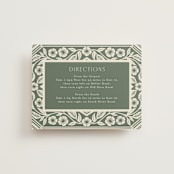 "Floral Diamond" - Direction Cards in Eucalyptus by Katharine Watson - Front