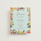 "Tropical Crest" - Direction Cards in Papaya by Susan Moyal - Front