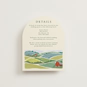 "Farm and Field" - Direction Cards in Barn by Paper Sun Studio - Front