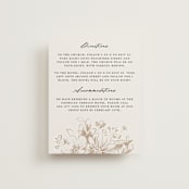 "Sketched Flora" - Direction Cards in Cream by Paper Raven Co. - Front