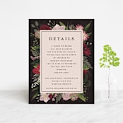 "Midnight Botanicals" - Direction Cards in Cranberry by Susan Moyal - Front