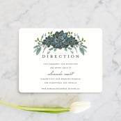 "Echeveria" - Direction Cards in Prussian Blue by Susan Moyal - Front