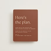 "There Will Be a Party" - Direction Cards in Terra Cotta by Amy Payne - Front