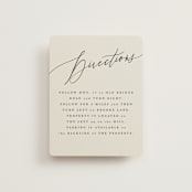 "Tilted Script" - Direction Cards in Ivory by Hannah Williams - Front