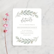 "Modern Wreath" - Direction Cards in Sage by Hooray Creative - Front