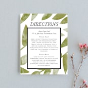 "Watercolor Leaf" - Direction Cards in Porcelain by Johanna McShan - Front