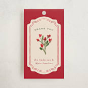 "Regency Vase" - Debutante Party Favor Tags in Ruby by Claudia Orengo - Front