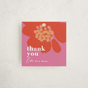 "Floral Pop" - Debutante Party Favor Tags in Scarlet by Joyce Pinheiro - Front