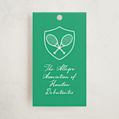 "Tennis Crest" - Debutante Party Favor Tags in Grass by mo kelley - Front