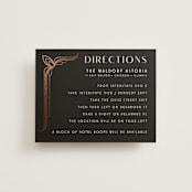 "Geometric Deco" - Direction Cards in Midnight by GeekInk Design - Front