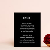 "New Monogram" - Direction Cards in Licorice by Jessica Williams - Front