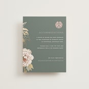 "Auspicious Peonies" - Direction Cards in Evergreen by fatfatin - Front