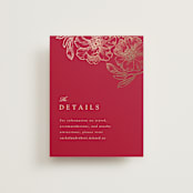 "Double Peony" - Direction Cards in Ruby by Janean Hinger - Front